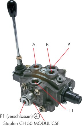 Application examples: Control pump with double-acting cylinder and blocked pressureless circulation