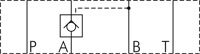 Schematic symbol: Unlockable check valve (A)